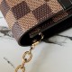 Louis Vuitton Vavin Chain Wallet Damier Ebène Canvas Women's Handbag N60221