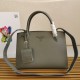 Prada Monochrome Medium Bag In Grey Saffiano Leather