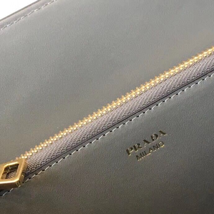 Prada Monochrome Medium Bag In Grey Saffiano Leather