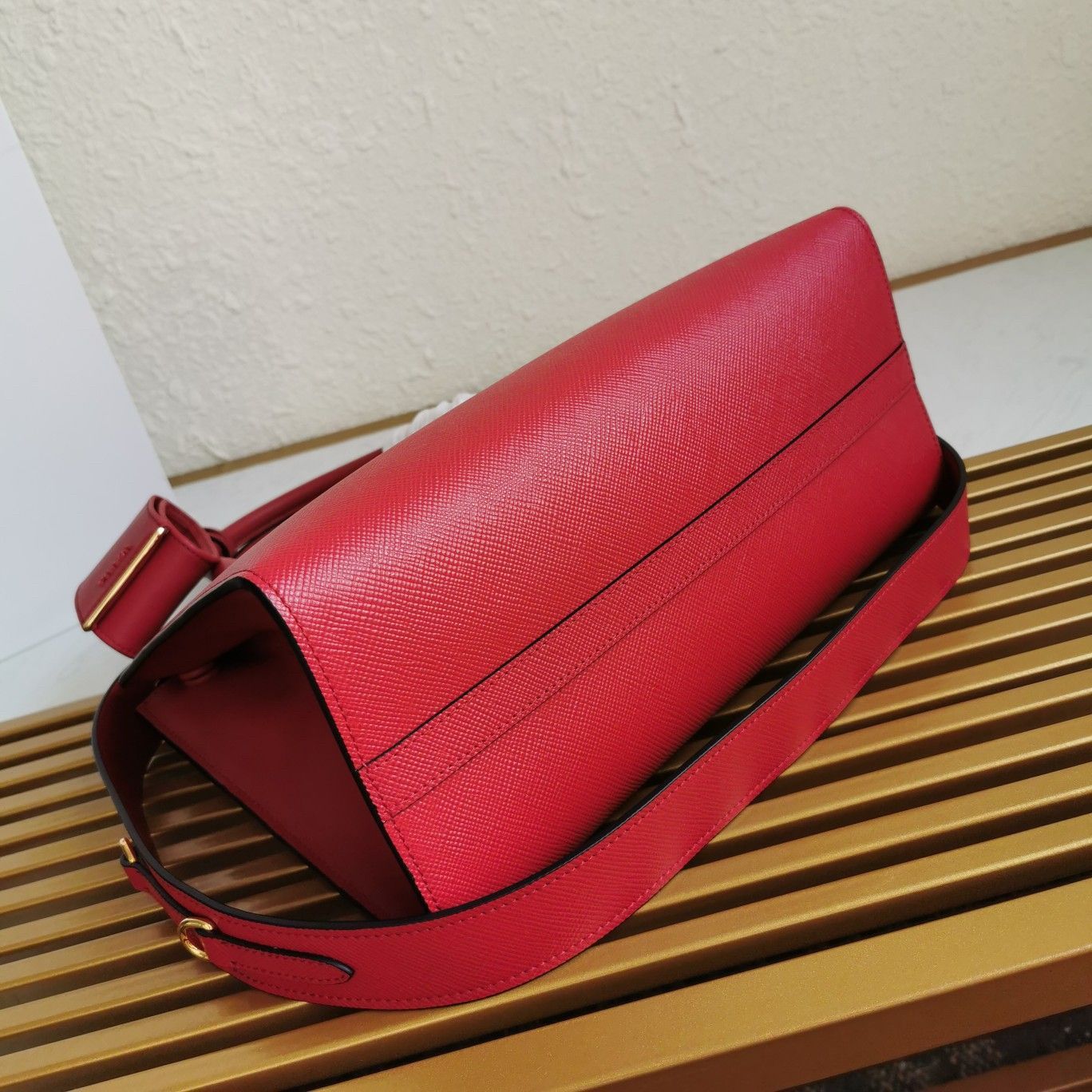 Prada Monochrome Medium Bag In Red Saffiano Leather