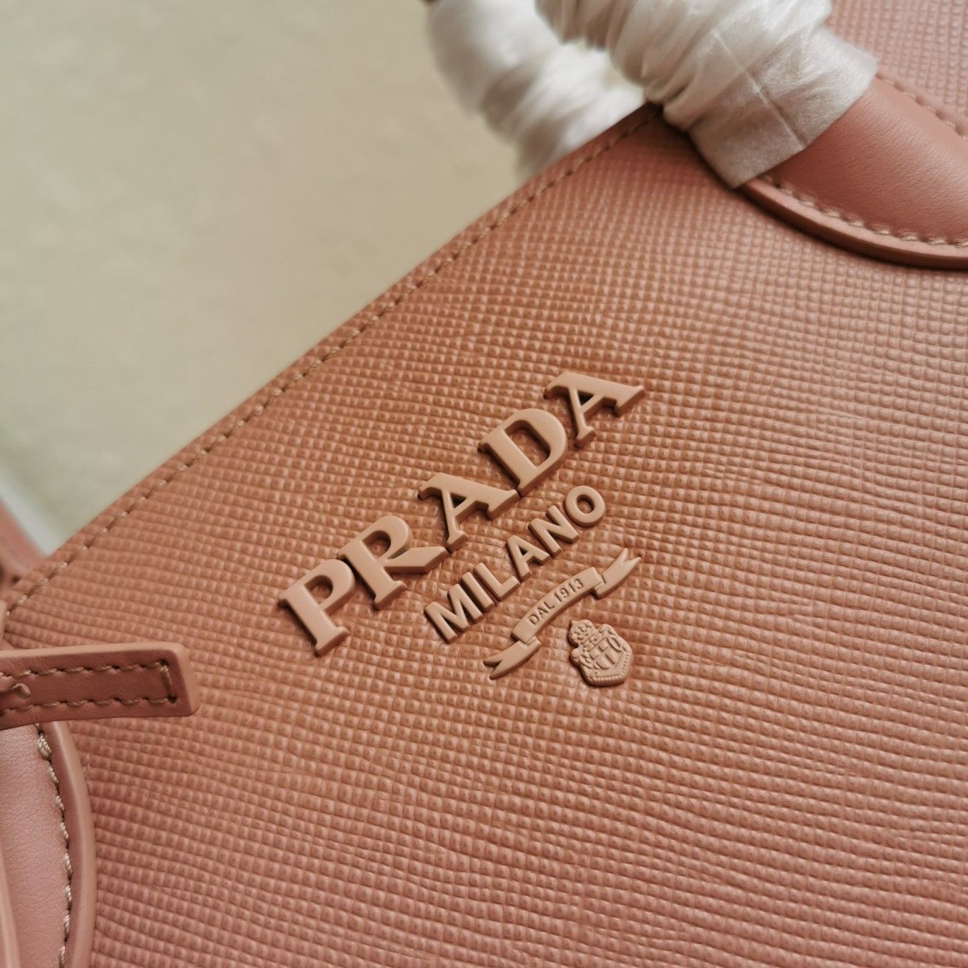 Prada Monochrome Small Bag In Pink Saffiano Leather