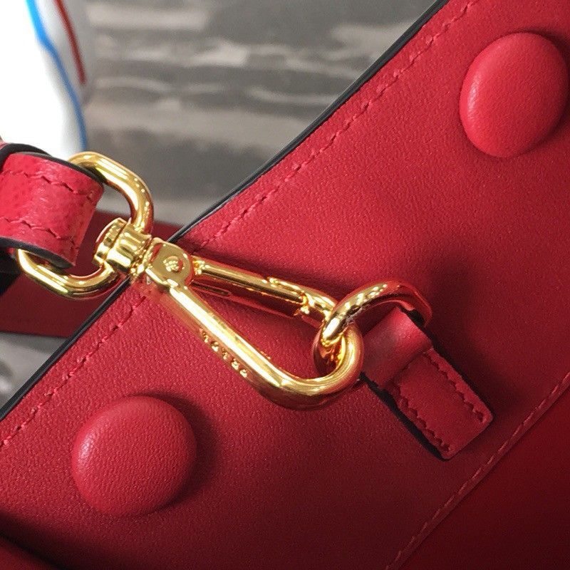 Prada Monochrome Small Bag In Red Saffiano Leather