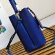 Prada Large Panier Bag In Blue Saffiano Leather