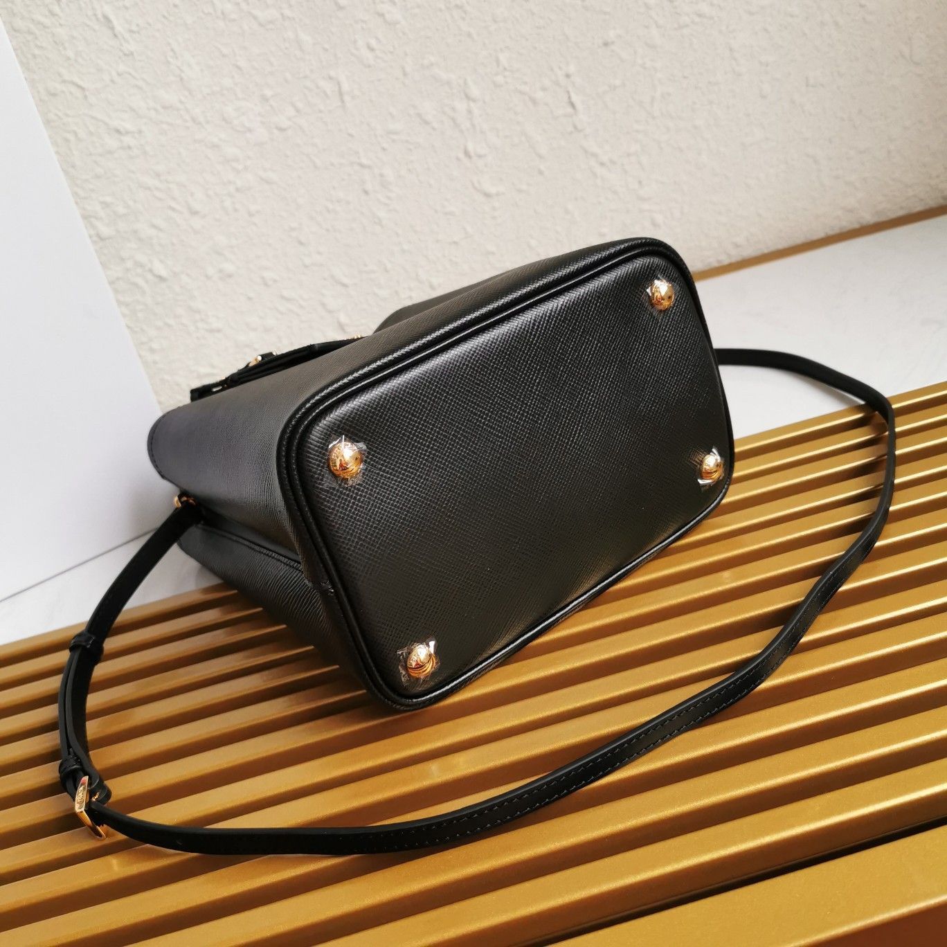 Prada Medium Panier Bag In Black Saffiano Leather