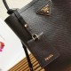 Prada Medium Panier Bag In Black Saffiano Leather