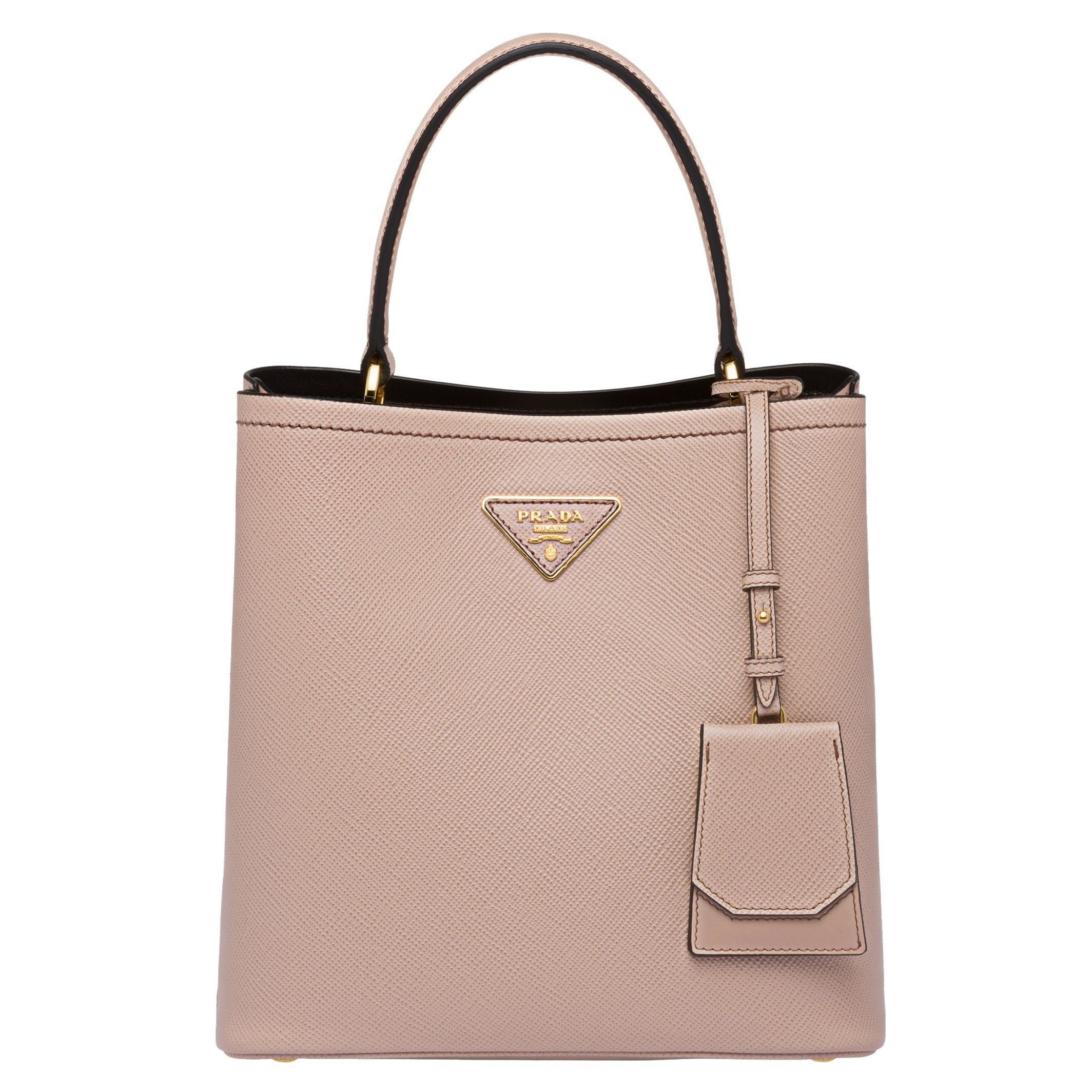 Prada Medium Panier Bag In Powder Saffiano Leather