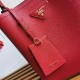 Prada Medium Panier Bag In Red Saffiano Leather