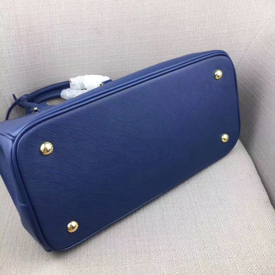 Prada Galleria Large Bag In Blue Saffiano Leather