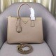 Prada Galleria Large Bag In Grey Saffiano Leather