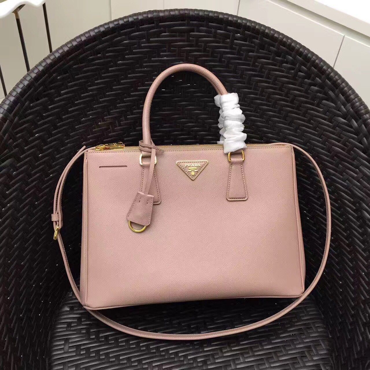 Prada Galleria Large Bag In Pink Saffiano Leather