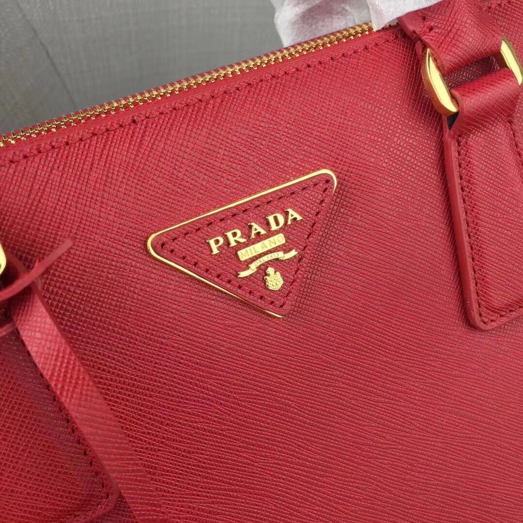 Prada Galleria Large Bag In Red Saffiano Leather