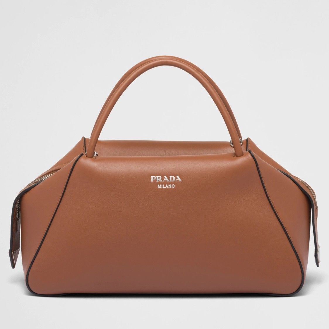 Prada Supernova Medium Top Handle Bag In Brown Leather