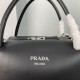 Prada Supernova Medium Top Handle Bag In Black Leather