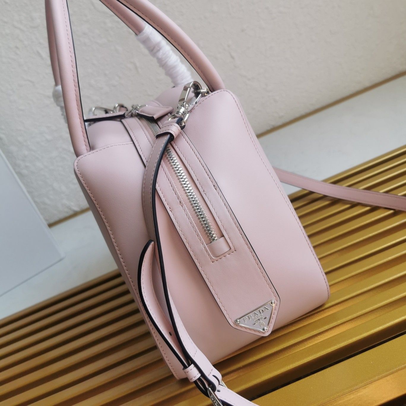 Prada Supernova Small Top Handle Bag In Pink Leather