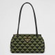 Prada Supernova Small Shoulder Bag In Black/Green Fabric