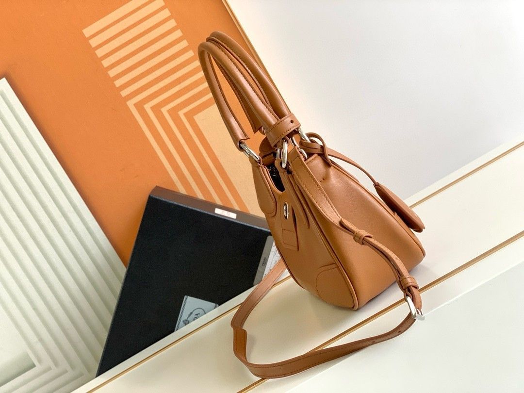 Prada Moon Bag in Caramel Padded Nappa Leather