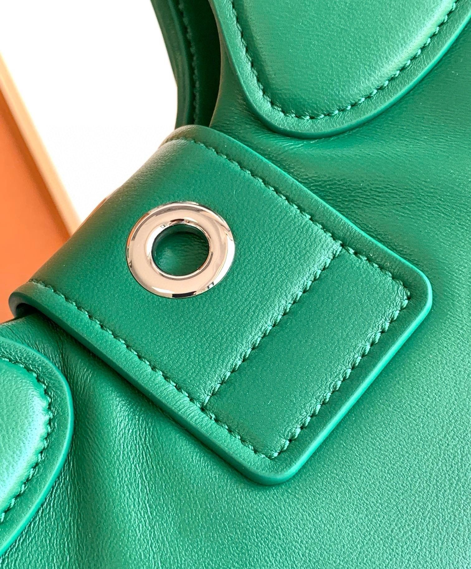 Prada Moon Bag in Green Padded Nappa Leather