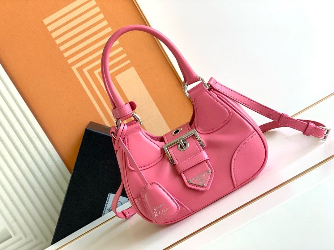 Prada Moon Bag in Pink Padded Nappa Leather