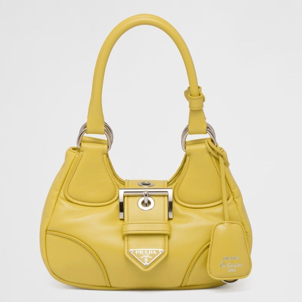 Prada Moon Bag in Yellow Padded Nappa Leather