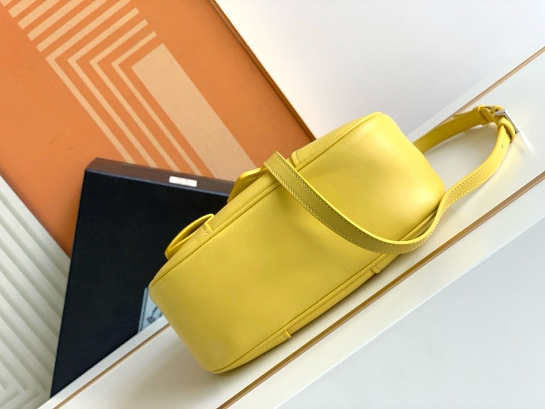 Prada Moon Bag in Yellow Padded Nappa Leather