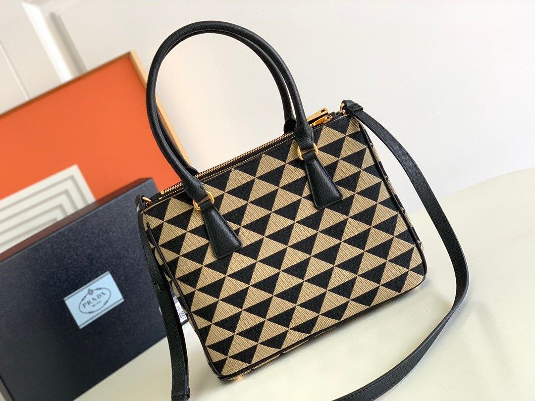 Prada Galleria Small Bag In Jacquard Fabric