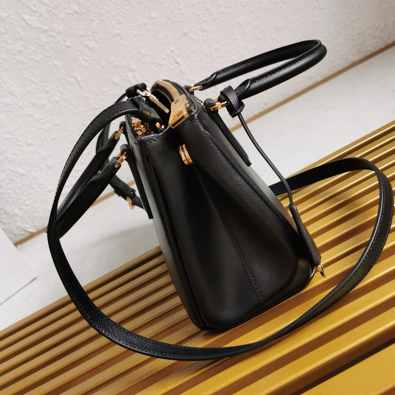 Prada Galleria Small Bag in Black Saffiano Leather