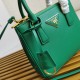 Prada Mini Galleria Bag In Green Saffiano Leather