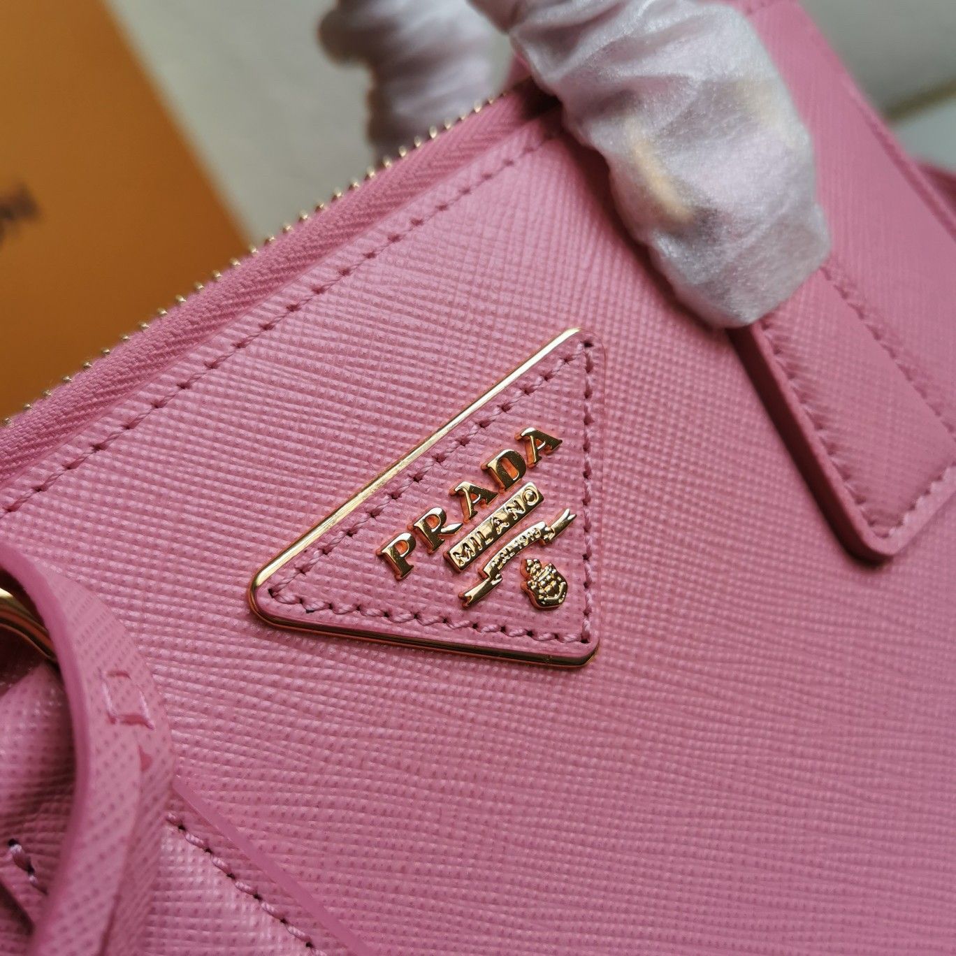 Prada Mini Galleria Bag In Pink Saffiano Leather