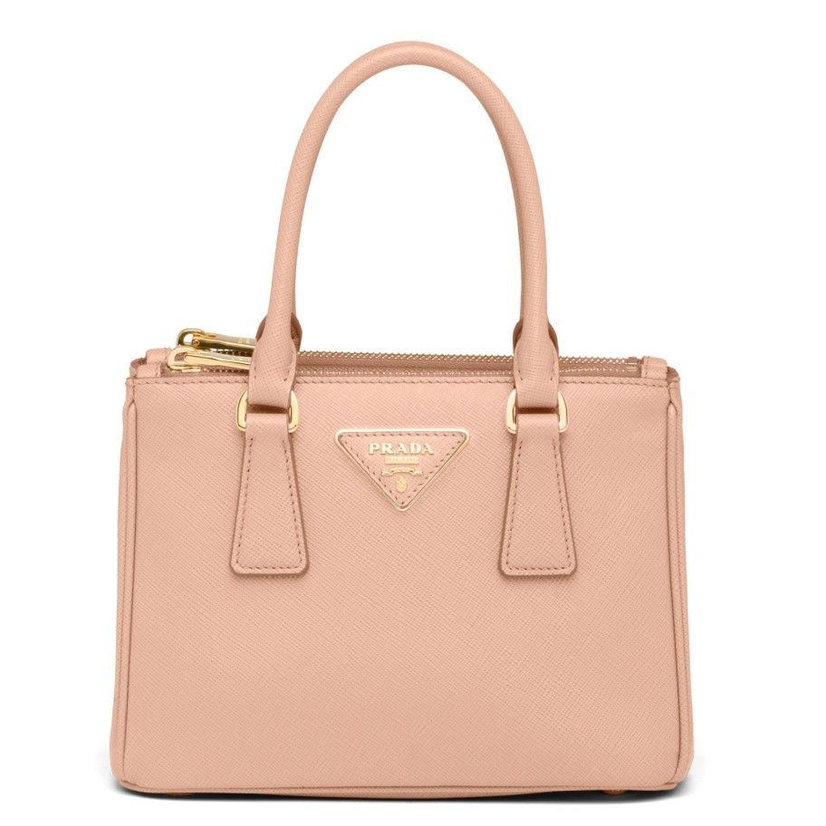 Prada Mini Galleria Bag In Powder Pink Saffiano Leather