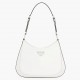 Prada Cleo Large Bag In White Brushed Leather