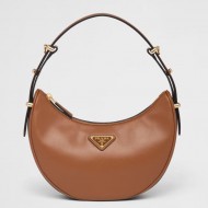 Prada Arque Shoulder Bag in Brown Leather