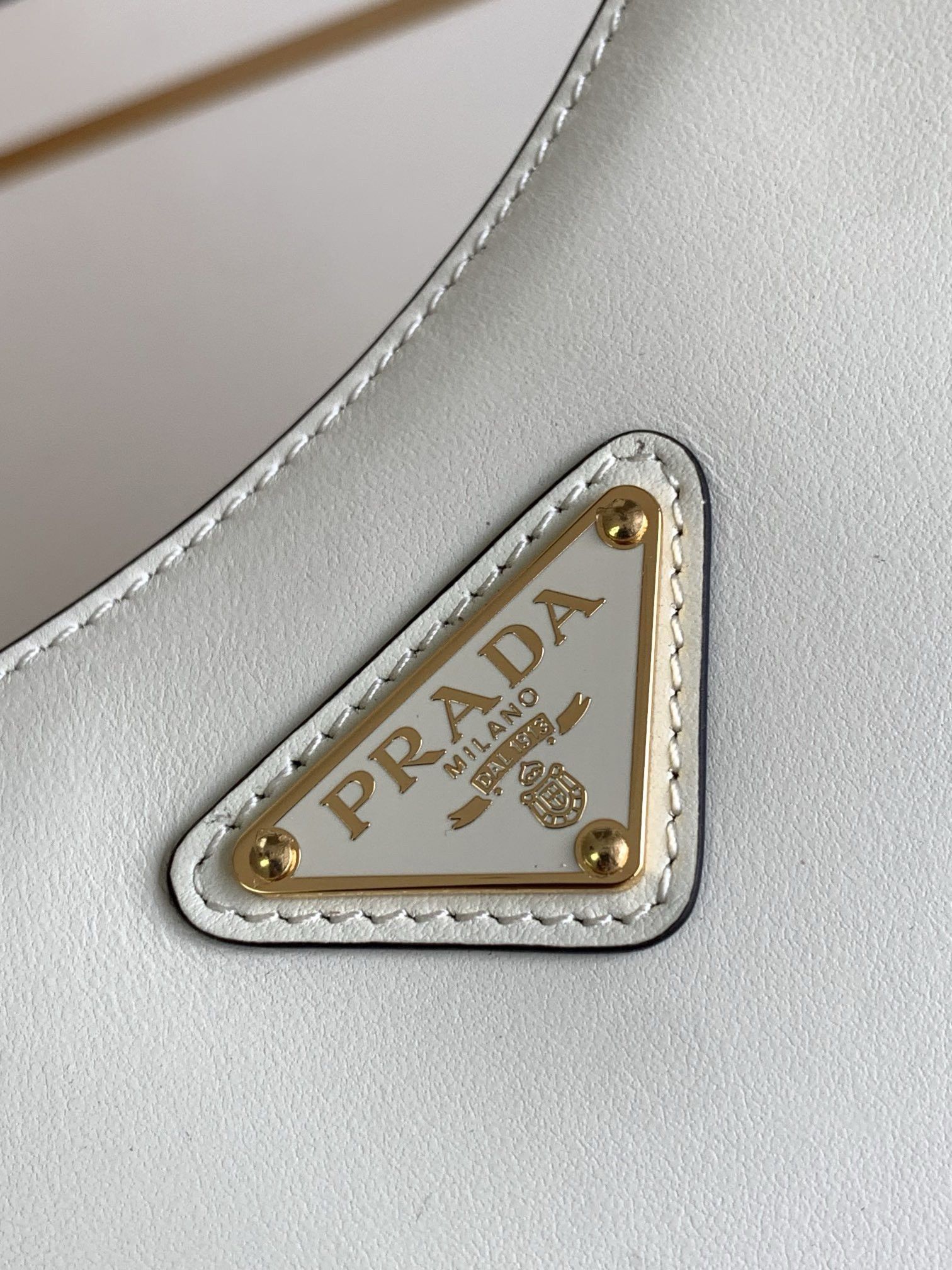 Prada Arque Mini Shoulder Bag in White Leather