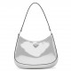 Prada Cleo Small Bag In Silver Brushed Leather