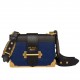 Prada Cahier Shoulder Bag In Blue/Black Leather