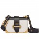 Prada Cahier Shoulder Bag In White Black Leather