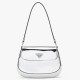 Prada Cleo Flap Bag In Silver Brushed Leather