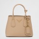 Prada Double Mini Bag In Beige Saffiano Leather