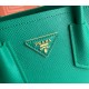 Prada Double Mini Bag In Green Saffiano Leather