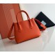 Prada Double Mini Bag In Orange Saffiano Leather