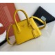 Prada Double Mini Bag In Yellow Saffiano Leather