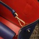 Prada Double Medium Tote Bag In Blue Saffiano Leather