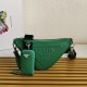 Prada Triangle Shoulder Bag In Green Calfskin