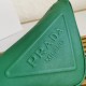 Prada Triangle Shoulder Bag In Green Calfskin