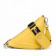 Prada Triangle Shoulder Bag In Yellow Calfskin