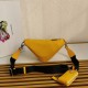 Prada Triangle Shoulder Bag In Yellow Calfskin