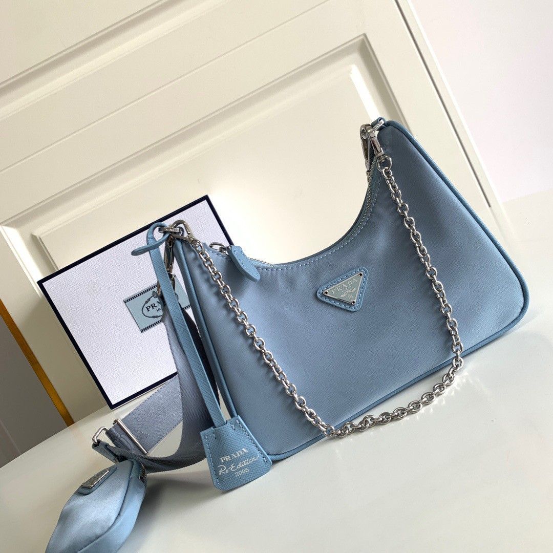 Prada Re-Edition 2005 Shoulder Bag In Blue Re-Nylon