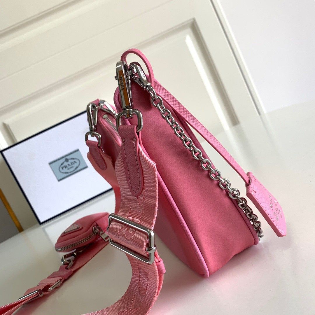 Prada Re-Edition 2005 Shoulder Bag In Pink Re-Nylon