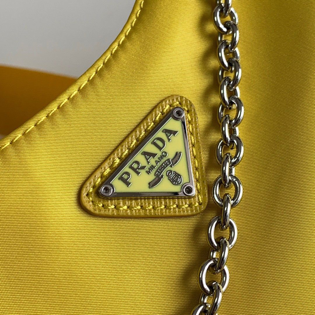 Prada Re-Edition 2005 Shoulder Bag In Yellow Re-Nylon