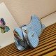 Prada Re-Edition 2005 Shoulder Bag In Blue Raffia