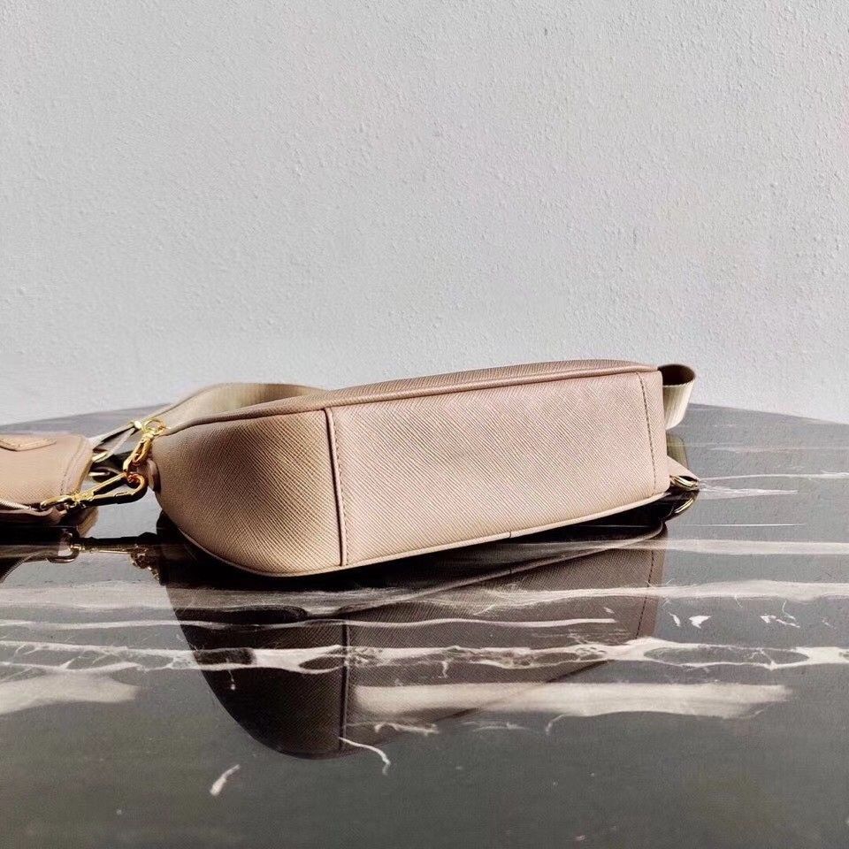 Prada Re-Edition 2005 Shoulder Bag In Beige Saffiano Leather